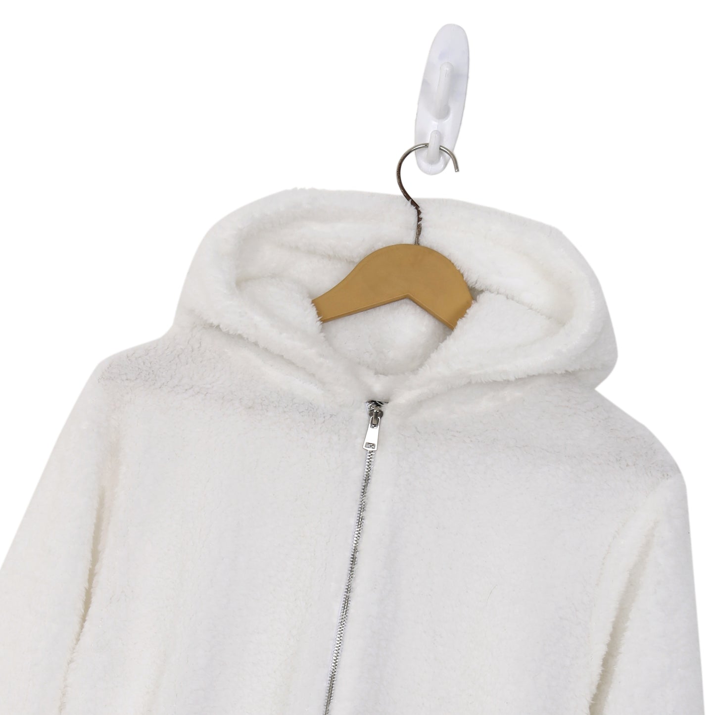 WHITE FUR ZIPPER